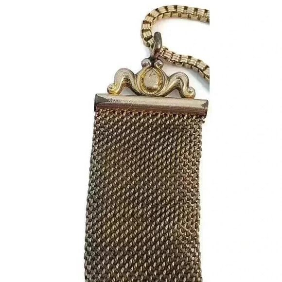 Antique Mesh Watch Fob 1903 Art Nouveau 12 Kt Gold Plated & Wax Seal - Picture 4 of 10